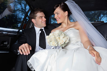 Image showing Couple in a luxurious car