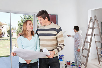 Image showing Young couple looking at each other