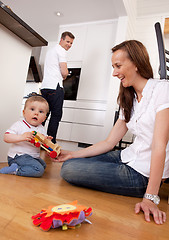 Image showing Happy Playing Family