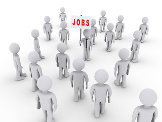 Image showing People attracted by job sign