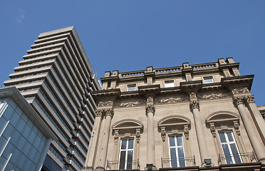 Image showing Tower Block and Old Building