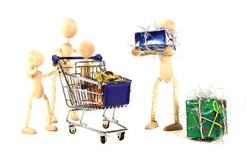 Image showing Family Christmas shopping