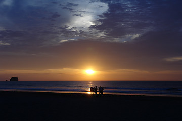 Image showing sunset on pacific ocean. ecuador