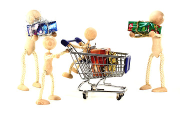 Image showing Family Christmas shopping