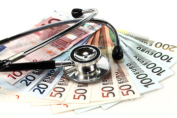 Image showing Stethoscope and Money