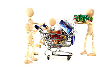 Image showing Family Christmas shopping