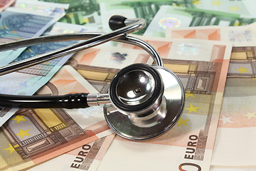 Image showing Stethoscope and Money