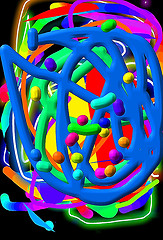 Image showing  Abstract and colorful lines on black background