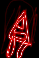 Image showing Abstract rocket on black background