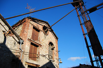 Image showing Old ruined factory from below
