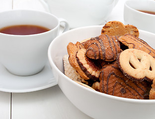 Image showing Tea and Biscuits