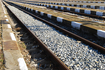 Image showing Railway station lines, platforms