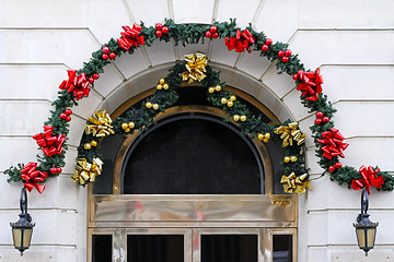 Image showing Christmas door decor