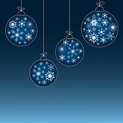 Image showing Blue and white Christmas balls illustration