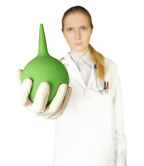 Image showing doctor woman with enema