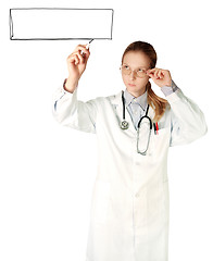 Image showing doctor woman writting something