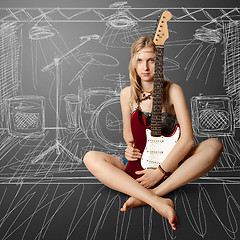 Image showing girl with the guitar