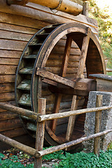 Image showing Historic water mill wheel 