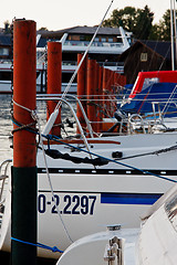 Image showing Harbor full of boats in Austria