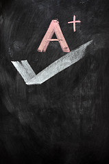 Image showing A plus written on a blackboard