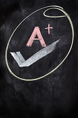 Image showing A plus written on a blackboard