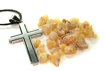 Image showing yellow incense with cross
