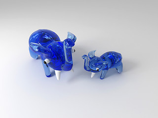 Image showing glass elephants