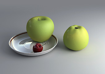 Image showing apples&cherry