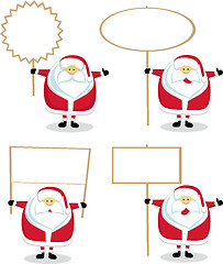 Image showing Cartoon Santa holding blank sign