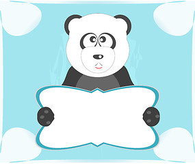 Image showing Panda with blank sheet for your own text white background