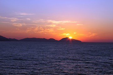 Image showing sunrise over sea