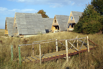 Image showing Bridge and huts