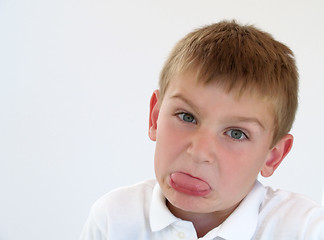Image showing boy making silly face
