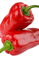 Image showing Two red peppers