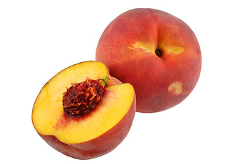 Image showing Peach and half of piece with bean