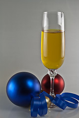 Image showing New Year's glass with wine
