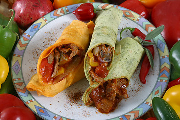 Image showing meat and vegetable wrap