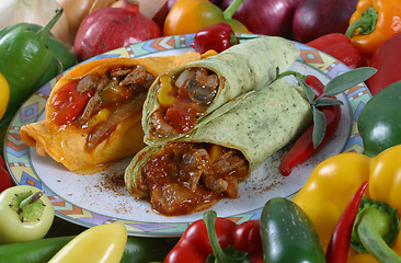 Image showing meat and vegetable wrap