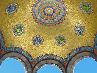 Image showing Part of mosque ceiling