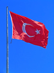 Image showing Turkish flag on wind