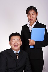 Image showing Asian Executive and Secretary