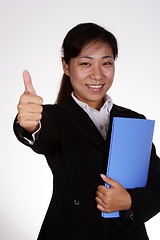 Image showing Business woman with thumbs up