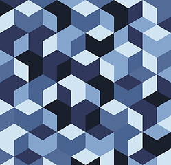 Image showing Blue 3D cubes