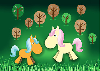 Image showing Fairytale pony in forest