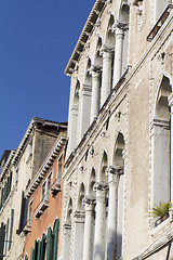 Image showing Old buiding with columns, Venice.