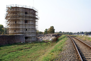 Image showing Tower and railway