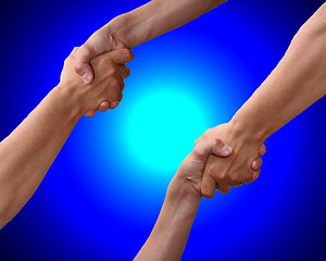 Image showing hands in blue light