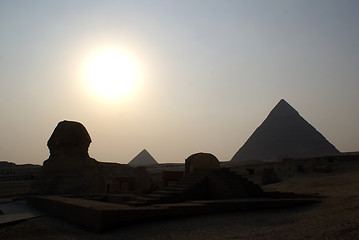 Image showing Sun and sphinks