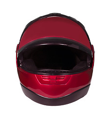 Image showing Motorcycle Helmet in red