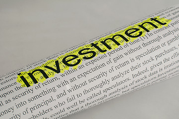 Image showing Text investment on paper